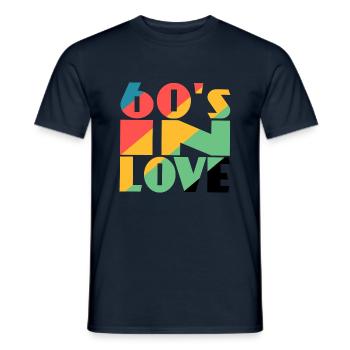 60's in Love - Männer T-Shirt - Navy - Vorne - AI Model Male 178 light (178cm)