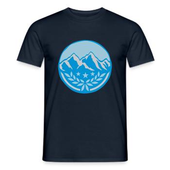 Laurel wreath mountains landscape around - Men's T-Shirt - navy - Front - AI Model Male 178 light (178cm)