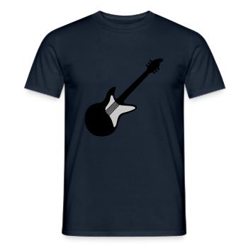 Guitare électrique Guitariste Jouer guitare - T-shirt homme - marine - Devant - AI Model Male 178 light (178cm)
