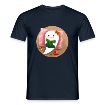 Lecture de l’ - T-shirt homme - marine - Devant - AI Model Male 178 light (178cm)