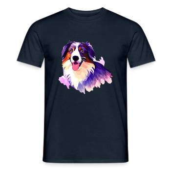 Hunde Hund Australischer Schäferhund Hundehalter - Männer T-Shirt - Navy - Vorne - AI Model Male 178 light (178cm)