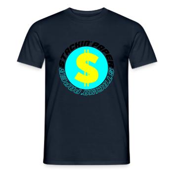 Papier empilé 003 - T-shirt homme - marine - Devant - AI Model Male 178 light (178cm)