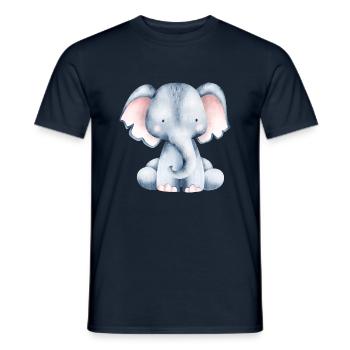 Cute little elephant - Men's T-Shirt - navy - Front - AI Model Male 178 light (178cm)