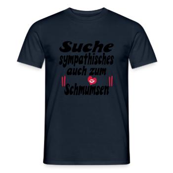 suche sympathisches - Männer T-Shirt - Navy - Vorne - AI Model Male 178 light (178cm)