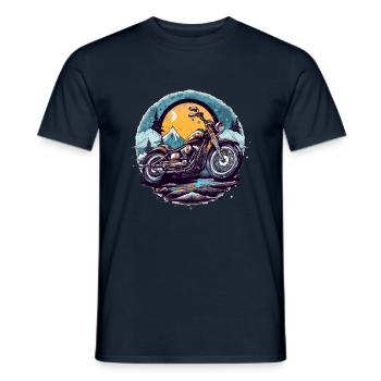 Motorcycle chopper - Men's T-Shirt - navy - Front - AI Model Male 178 light (178cm)