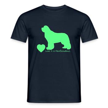 Love is a Newfoundland 009 - Männer T-Shirt - Navy - Vorne - AI Model Male 178 light (178cm)