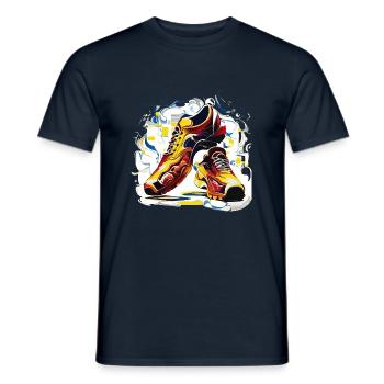 Chaussures de football (collection d’œuvres d’art) - T-shirt homme - marine - Devant - AI Model Male 178 light (178cm)