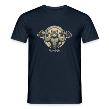 Pun ambiguous german expression - Muskelkater - Men's T-Shirt - navy - Front - AI Model Male 178 light (178cm)