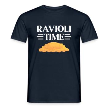 Ravioli-Zeit - Männer T-Shirt - Navy - Vorne - AI Model Male 178 light (178cm)