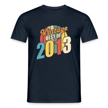 Vintage 2013 meilleur de 2013 - annif 11 ans - T-shirt homme - marine - Devant - AI Model Male 178 light (178cm)