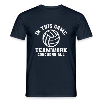 In This Game Teamwork volleyball - Männer T-Shirt - Navy - Vorne - AI Model Male 178 light (178cm)
