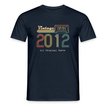 2012 Original 2012 Vintage Vintage rétro anniversa - T-shirt homme - marine - Devant - AI Model Male 178 light (178cm)