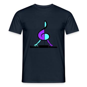DJ Music Key Clef Note Mixer Party Vinyl - Men's T-Shirt - navy - Front - AI Model Male 178 light (178cm)
