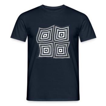 illusion d’optique - T-shirt homme - marine - Devant - AI Model Male 178 light (178cm)