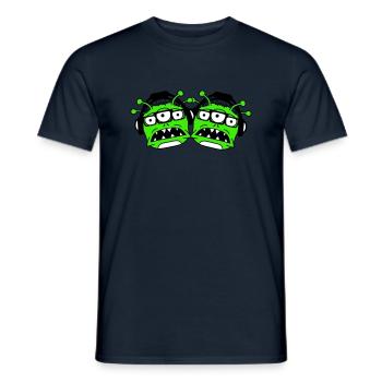 2 DJ Aliens Aliens Horror Two Monsters Team - Men's T-Shirt - navy - Front - AI Model Male 178 light (178cm)