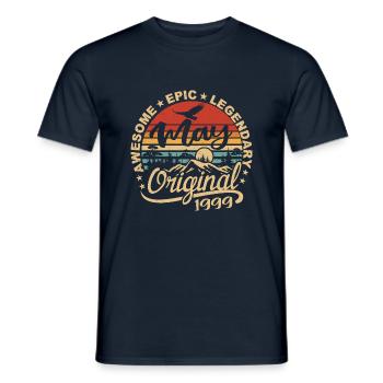Anniversaire Mai 1999 mai | Gift May 1999 - T-shirt homme - marine - Devant - AI Model Male 178 light (178cm)