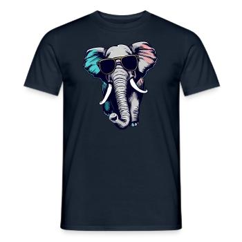 Cool Elephant - Elephant with sunglasses - Men's T-Shirt - navy - Front - AI Model Male 178 light (178cm)