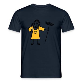 Woman with broom - cleaning lady - V2 - Men's T-Shirt - navy - Front - AI Model Male 178 light (178cm)