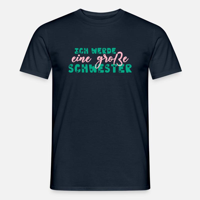 Ich Werde Eine Große Schwester Pfote Tatzen Kinder - Männer T-Shirt - Navy