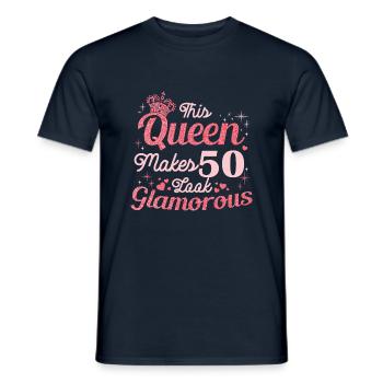 Birthday Queen turns 50 50th birthday Women - Men's T-Shirt - navy - Front - AI Model Male 178 light (178cm)