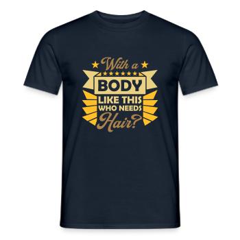 Qui a besoin de cheveux en disant - T-shirt homme - marine - Devant - AI Model Male 178 light (178cm)