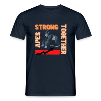 Ape's Strong Together - Männer T-Shirt - Navy - Vorne - AI Model Male 178 light (178cm)
