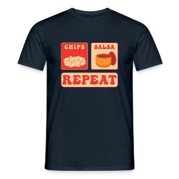 Chips und Salsa Nachos - Männer T-Shirt - Navy - Vorne - AI Model Male 178 light (178cm)
