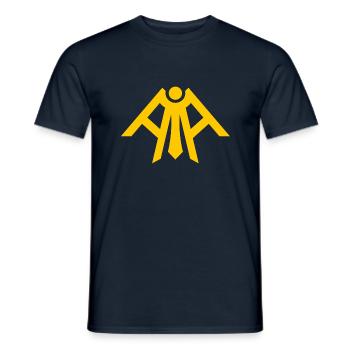 Gamers Cyberpunk T shirt Orange Angel Cyber Wear - Men's T-Shirt - navy - Front - AI Model Male 178 light (178cm)
