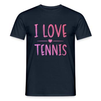 I love tennis - Men's T-Shirt - navy - Front - AI Model Male 178 light (178cm)