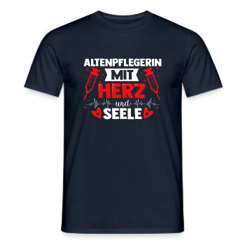 Altenpflege Pflegen Pflegekraft liebevoller Spruch - Männer T-Shirt - Navy - Vorne - AI Model Male 178 light (178cm)