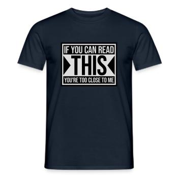 trop près de moi - T-shirt homme - marine - Devant - AI Model Male 178 light (178cm)