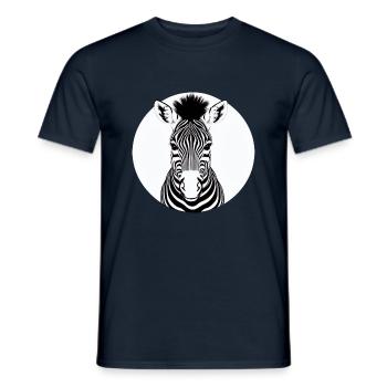 Fun Zebra Cartoon Funny Nature Animal Safari 4 - Men's T-Shirt - navy - Front - AI Model Male 178 light (178cm)