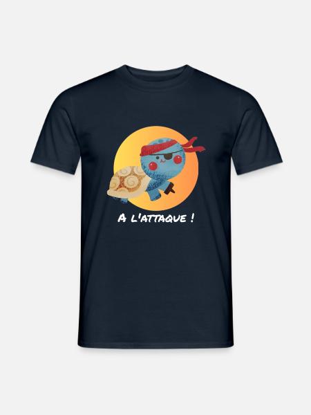 Pirate turtle, on the attack! - Men's T-Shirt - navy