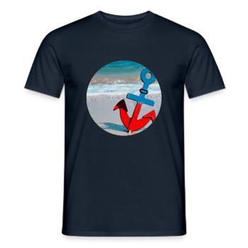 Anchor - Ocean - Men's T-Shirt - navy - Front - AI Model Male 178 light (178cm)