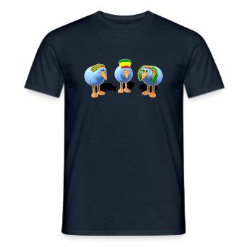 Three little Reggae Birds - Men's T-Shirt - navy - Front - AI Model Male 178 light (178cm)