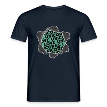 Funny Awesome Unicorn Illustrations Statement - Men's T-Shirt - navy - Front - AI Model Male 178 light (178cm)