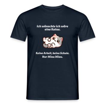 Süßes und witziges Katzen Design - Männer T-Shirt - Navy - Vorne - AI Model Male 178 light (178cm)