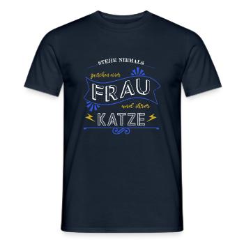 Funny Geek Déclaration Chat Gros Chat - T-shirt homme - marine - Devant - AI Model Male 178 light (178cm)