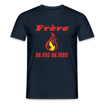 Frère DE FEU DE DIEU - T-shirt homme - marine - Devant - AI Model Male 178 light (178cm)