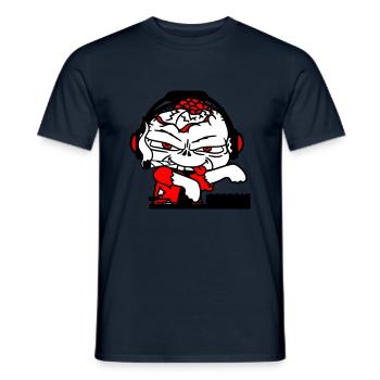 Zombie Monster DJ Horreur Mixer Musique de fête - T-shirt homme - marine - Devant - AI Model Male 178 light (178cm)