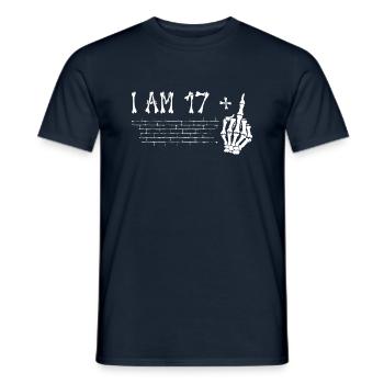 I Am 17 Plus Middle Finger - 18th Birthday - Men's T-Shirt - navy - Front - AI Model Male 178 light (178cm)