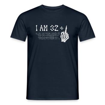 I Am 32 Plus Middle Finger - 33rd Birthday - Men's T-Shirt - navy - Front - AI Model Male 178 light (178cm)