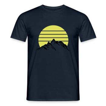 Bjerge Bjerge Bjerge 1 - Mænd T-shirt - marineblå - Foran - AI Model Male 178 light (178cm)