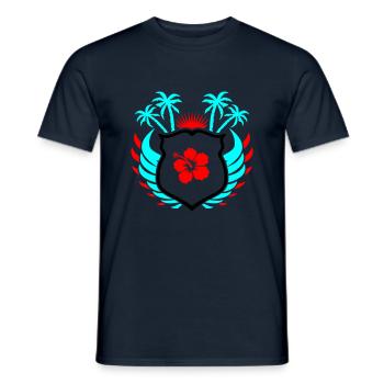 Paradise Hibiskus Blume - Männer T-Shirt - Navy - Vorne - AI Model Male 178 light (178cm)