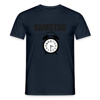 Samstag 15:30 - Männer T-Shirt - Navy - Vorne - AI Model Male 178 light (178cm)
