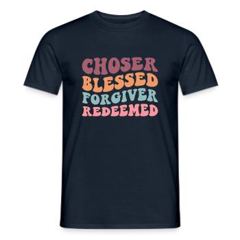 Chosen Forgiven Redeemed - Men's T-Shirt - navy - Front - AI Model Male 178 light (178cm)