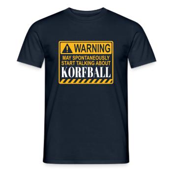 Warnig korfball - Men's T-Shirt - navy - Front - AI Model Male 178 light (178cm)