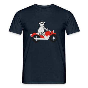 sheep_motorrad_2 - Men's T-Shirt - navy - Front - AI Model Male 178 light (178cm)