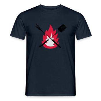 bbq cook tools fire on BBQ best gift idea - Men's T-Shirt - navy - Front - AI Model Male 178 light (178cm)