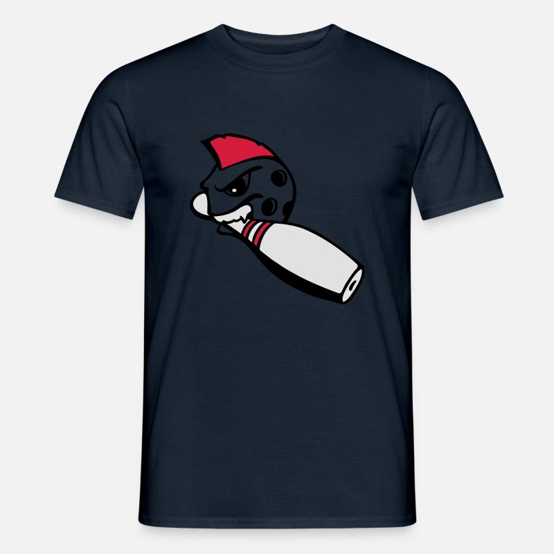 bowlingkugel_mit_pin_3c - Männer T-Shirt - Navy